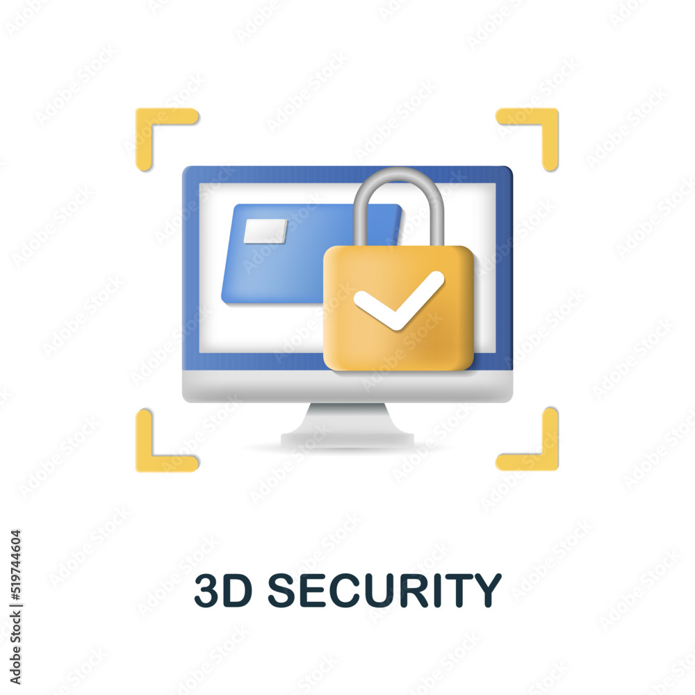 Poster 3d security icon. 3d illustration from e-commerce collection. creative 3d security 3d icon for web d