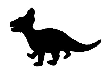 Dinosaur in black silhouette. Isolated on a white background with clipping path.
