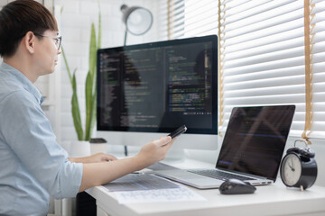 Professional development programmers are using mobile phones to test the functionality of their applications after programming, Write data or code for websites and applications,  HTML, Javascript.