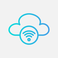 Fototapeta premium Wifi icon in gradient style about cloud computing, use for website mobile app presentation