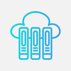 Document icon in gradient style about cloud computing, use for website mobile app presentation