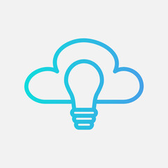 Idea bulb icon in gradient style about cloud computing, use for website mobile app presentation
