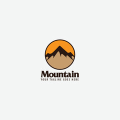 Mountain logo design inspiration, Mountain illustration, outdoor adventure . Vector graphic print for t shirt and other uses. - Vector