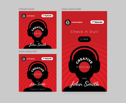 podcast cover and social media promotion design