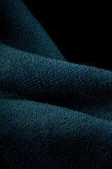 Close up capture of blue microfiber cloth abstract