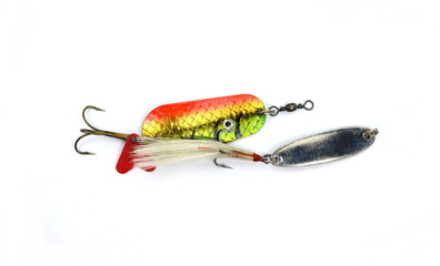 Many Fishing Spinning, bait, artificial lure. Silicon Fishing Twister with Hook and Sinker on...