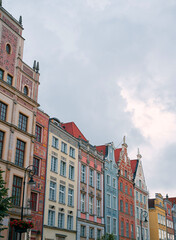 Fototapeta na wymiar Colorful old buildings in Gdansk. Concept of destination travel.