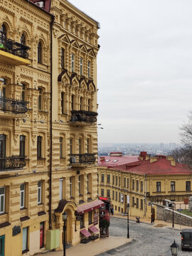 old town Kyiv podil houses beautiful architecture ukraine