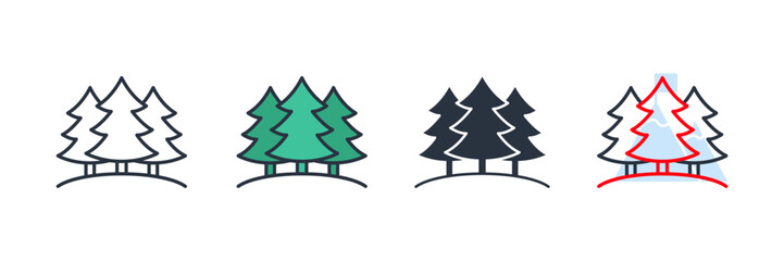 forest icon logo vector illustration. tree symbol template for graphic and web design collection