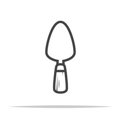 Hand trowel outline icon vector isolated