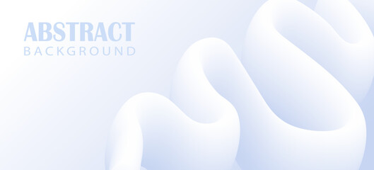 Modern minimalistic background with abstract figure in white and blue colors.