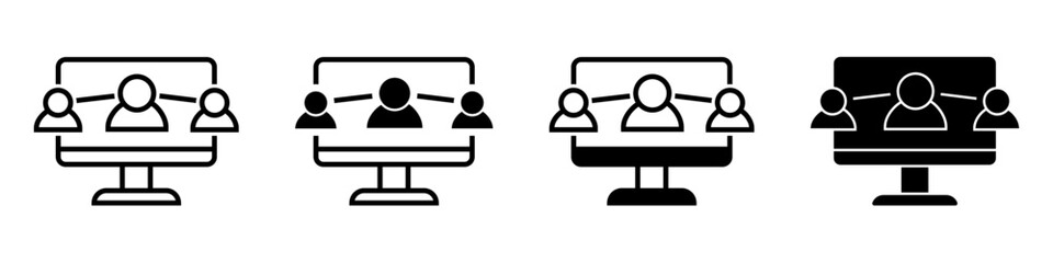 Online learning icon vector set. webinar illustration sign collection. web school symbol.