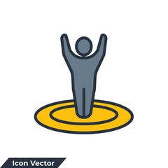 you are here icon logo vector illustration. Destination symbol template for graphic and web design collection