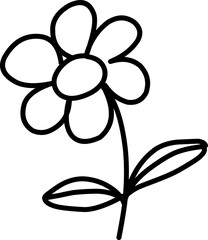 Wildflowers Illustration, Field Flowers Illustration. Hand-drawn doodles illustration.
Line art