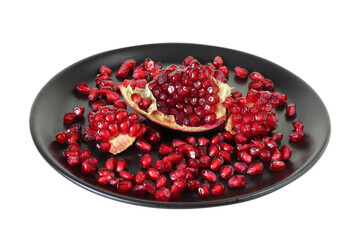 pomegranate seeds on a plate