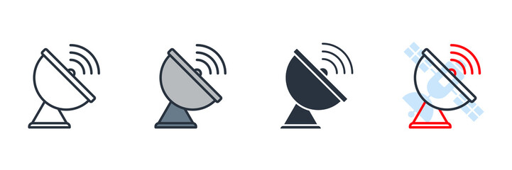 satellite icon logo vector illustration. antenna symbol template for graphic and web design collection