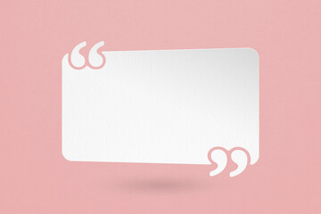 grunge white paper cut quote background with quotation marks on grunge pink paper  useful for...