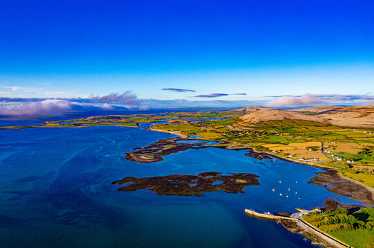 Ireland from above | Irish Coast, the Sea and the Village Ballyvaughan © Roman