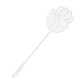 White Flyswatter in Shape of Hand. 3d Rendering