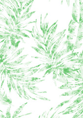 Abstract tropical leaves on plain ground