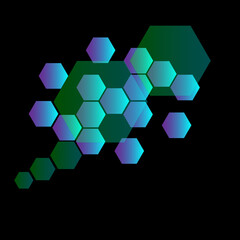 abstraction honeycomb gray turquoise background