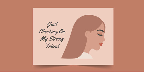 Just Checking On My Strong Friend Greeting Card for African Women