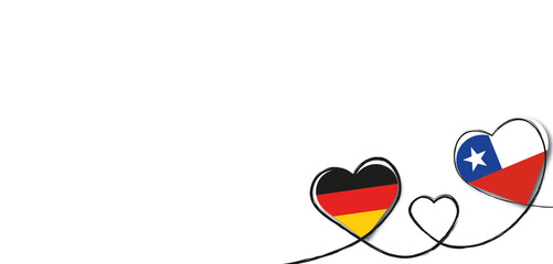 Herzen in den Farben Deutschlands und Chiles © Roman