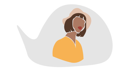 	
Abstract Modern young woman in elegant line art style vector