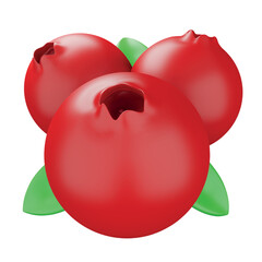 Cranberry 3d rendering isometric icon.