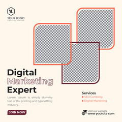 Digital marketing social media post business webinar for social media story, business post or stories banner template geometric shape design for attractive abstract elements post background space