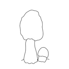 Mushroom Line Art Logo tattoo highly detailed line art style.