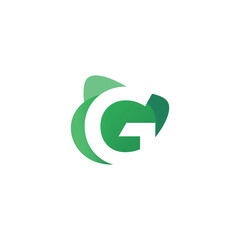 Letter G Logo Design in Green Bubbles