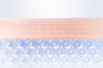skin structure layer , 3d rendering of skin cell cosmetic background.