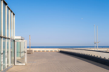 Obraz premium Plaza Rosa dels Vents on the Mediterranean coast of the city of Barcelona in Spain