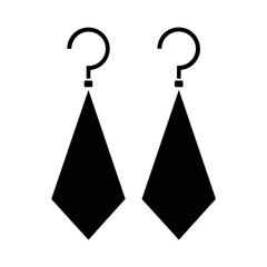 Earrings icon, full black. Suitable for website, content design, poster, banner, or video editing needs
