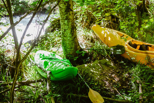 White Water Canoeing. Descent Of The River Piqueras. La Rioja, Spain