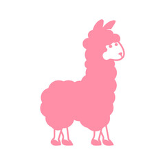 vector illustration of a pink lama monogram
