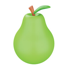 Pear 3d rendering isometric icon.