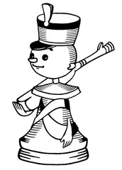 chess pawn with the face