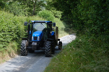 Tractor on a Welsh lane
