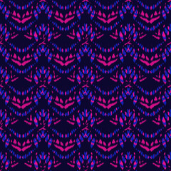 Ikat seamless pattern as cloth, curtain, textile design, wallpaper, surface texture background.