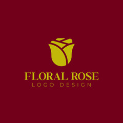 Rose icon minimal logo design modern floral logotype