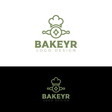 bakery logo design minimal and modern logotype vector template