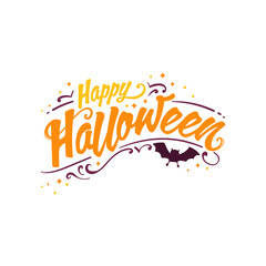 Happy Halloween lettering. Great for banners, wallpapers, invitations, cards - Vector design.