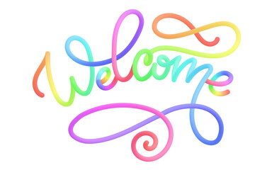 Welcome banner text sign isolated on white vector