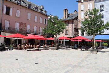 La place de la cité, ville de Rodez, département de l'Aveyron, France