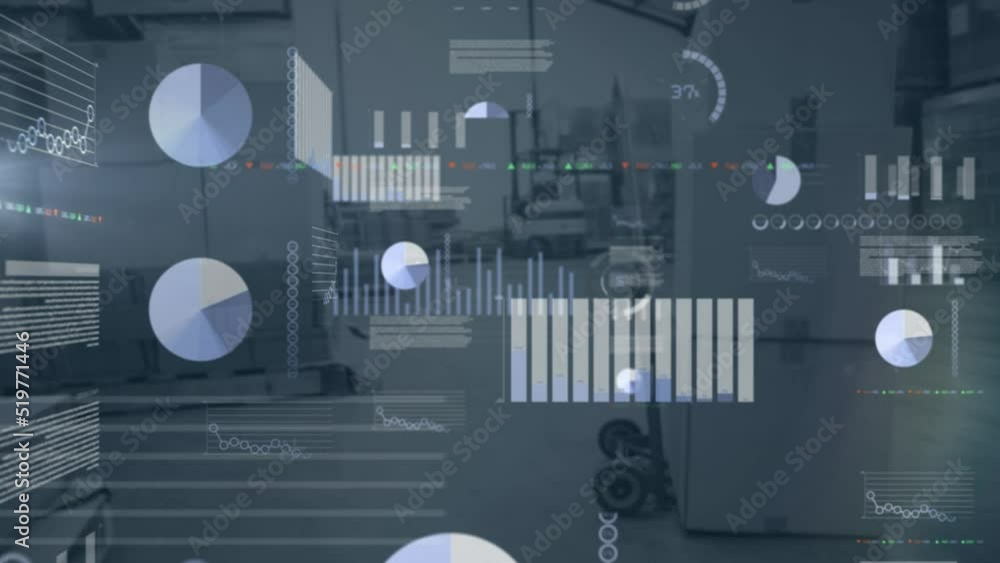 Poster animation of data processing over warehouse
