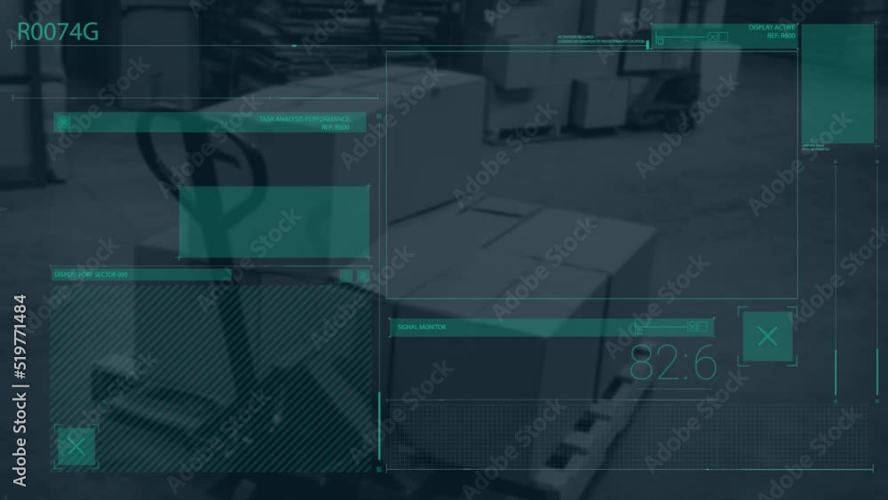 Poster animation of data processing over warehouse