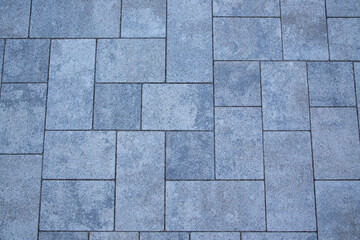 Virgin stone pavement for terrace, walkway, street or square, garden design and landscaping, road building, background, texture, close up