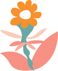 illustration of a beautiful floral background with flowers, meadow flower, wildflower,  and medicinal, healing herb 